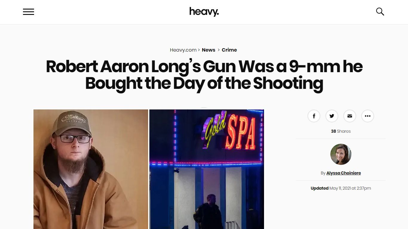 Robert Aaron Long’s Gun Was a 9-mm he Bought the Day of ... - Heavy.com